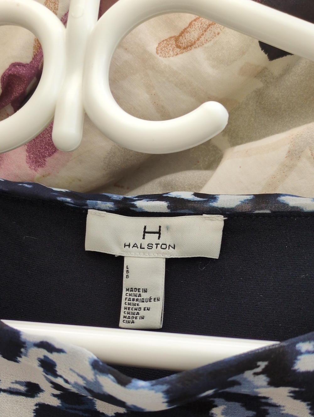 Halston Heritage Navy, Light Blue and White Printed Sleeveless Dress